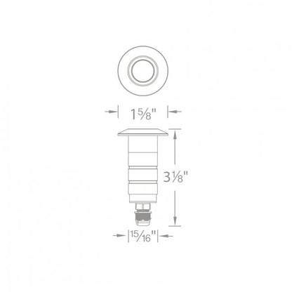 WAC - 1021 - 27SSWAC 1021 1″ 2W LED Inground Recessed Round 12V
