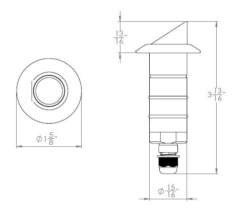 WAC-1031-27BSWAC 1031 1.9W Shroud LED 1in 12V Indicator Light
