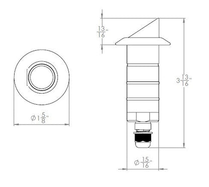 WAC-1031-27BSWAC 1031 1.9W Shroud LED 1in 12V Indicator Light