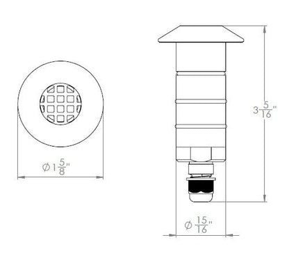 WAC - 1041 - 27SSWAC 1041 1″ 2W LED Inground Recessed Round Louver 12V