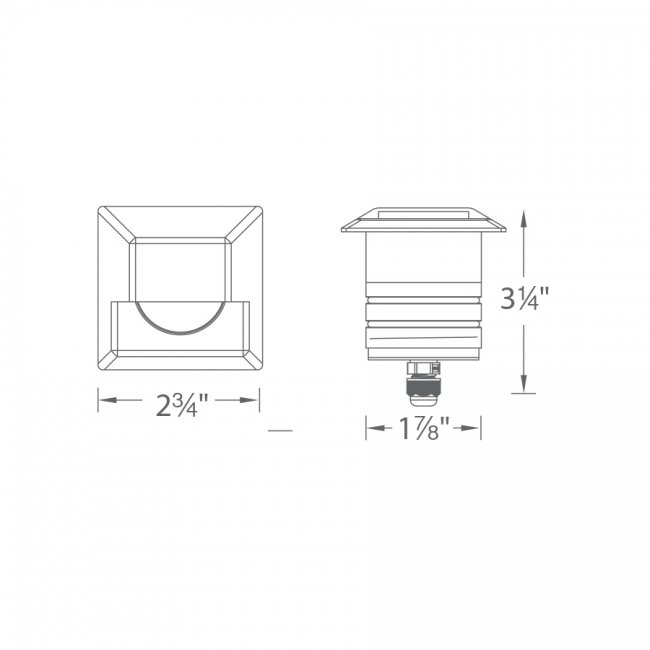 WAC-2061-30SSWAC 2061 4.1W Square Step LED 2in 12V Indicator Light