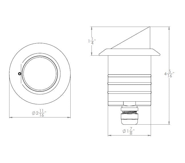 WAC-2111-27SSWAC 2111 5.0W Shroud LED 2in 12V Indicator Light