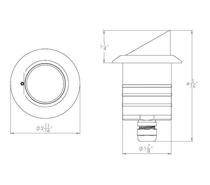 WAC-2111-27SSWAC 2111 5.0W Shroud LED 2in 12V Indicator Light