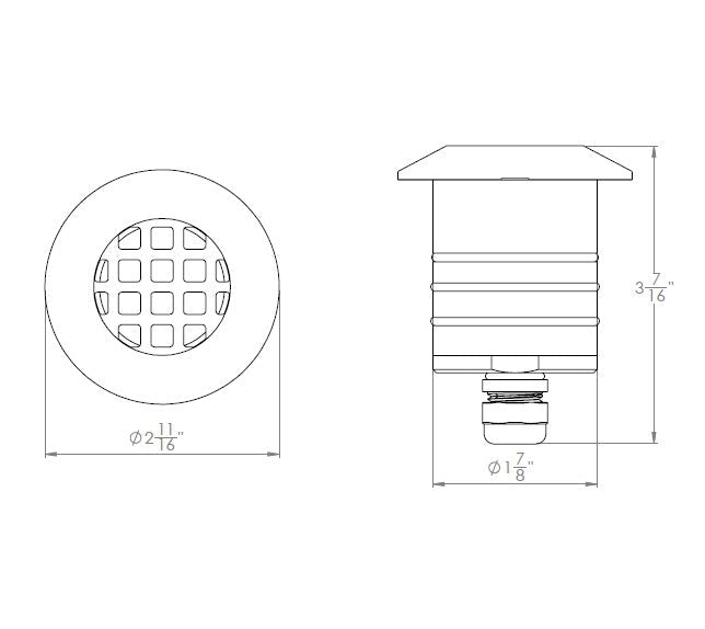 WAC-2121-27BSWAC 2121 5.0W Louver LED 2in 12V Indicator Light