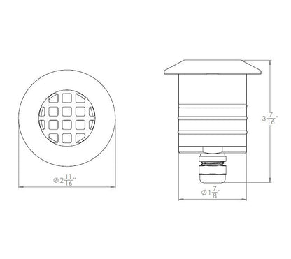 WAC-2121-27BSWAC 2121 5.0W Louver LED 2in 12V Indicator Light