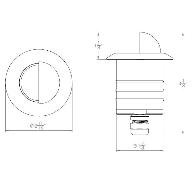 WAC-2131-27SSWAC 2131 5.0W Scoop LED 2in 12V Indicator Light