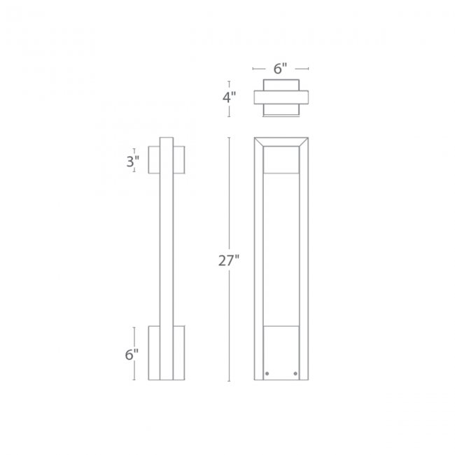 WAC-6642-30BZWAC 6642 12.5W Archetype LED 120V Bollard