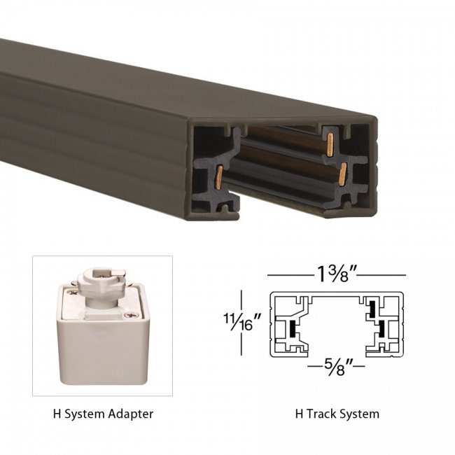 WAC - HT2 - BKWAC Lighting HT2468 H Track 120V Single Circuit Track Section