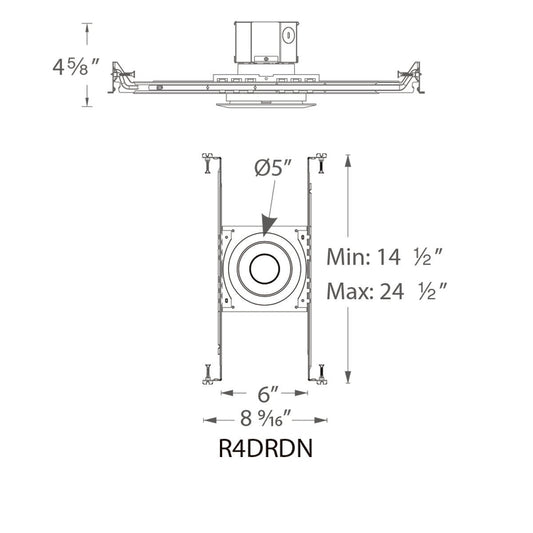 WAC-R4DRDN-F9CS-BKWAC Lighting R4DRDN Pop-In 4in Round New Construction 5CCT Downlight
