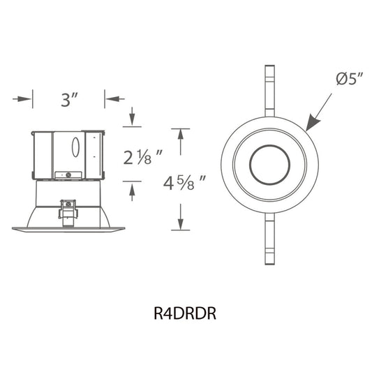 WAC-R4DRDR-F9CS-BKWAC Lighting R4DRDR Pop-In 4in Round Remodel 5CCT Downlight