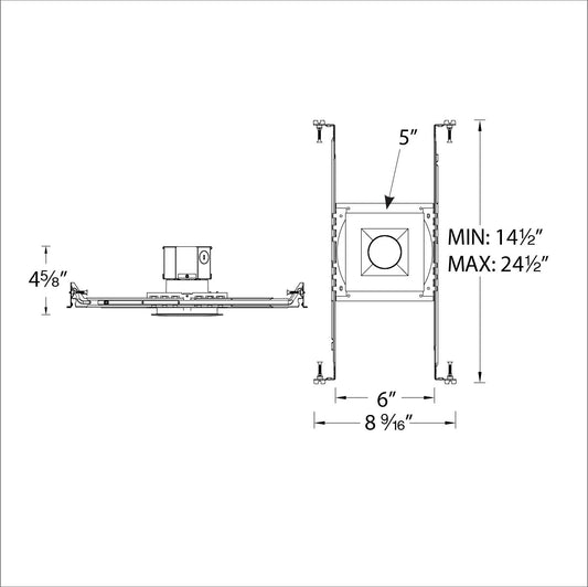 WAC-R4DSDN-F9CS-BKWAC Lighting R4DSDN Pop-In 4in Square New Construction 5CCT Downlight