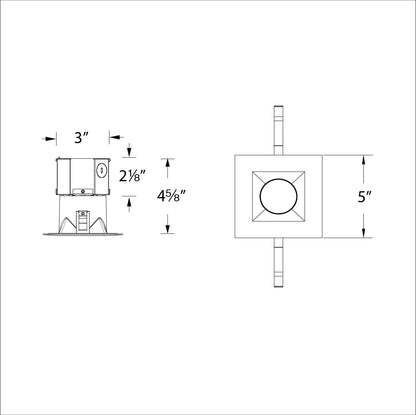 WAC-R4DSDR-F9CS-BKWAC Lighting R4DSDR Pop-In 4in Square Remodel 5CCT Downlight