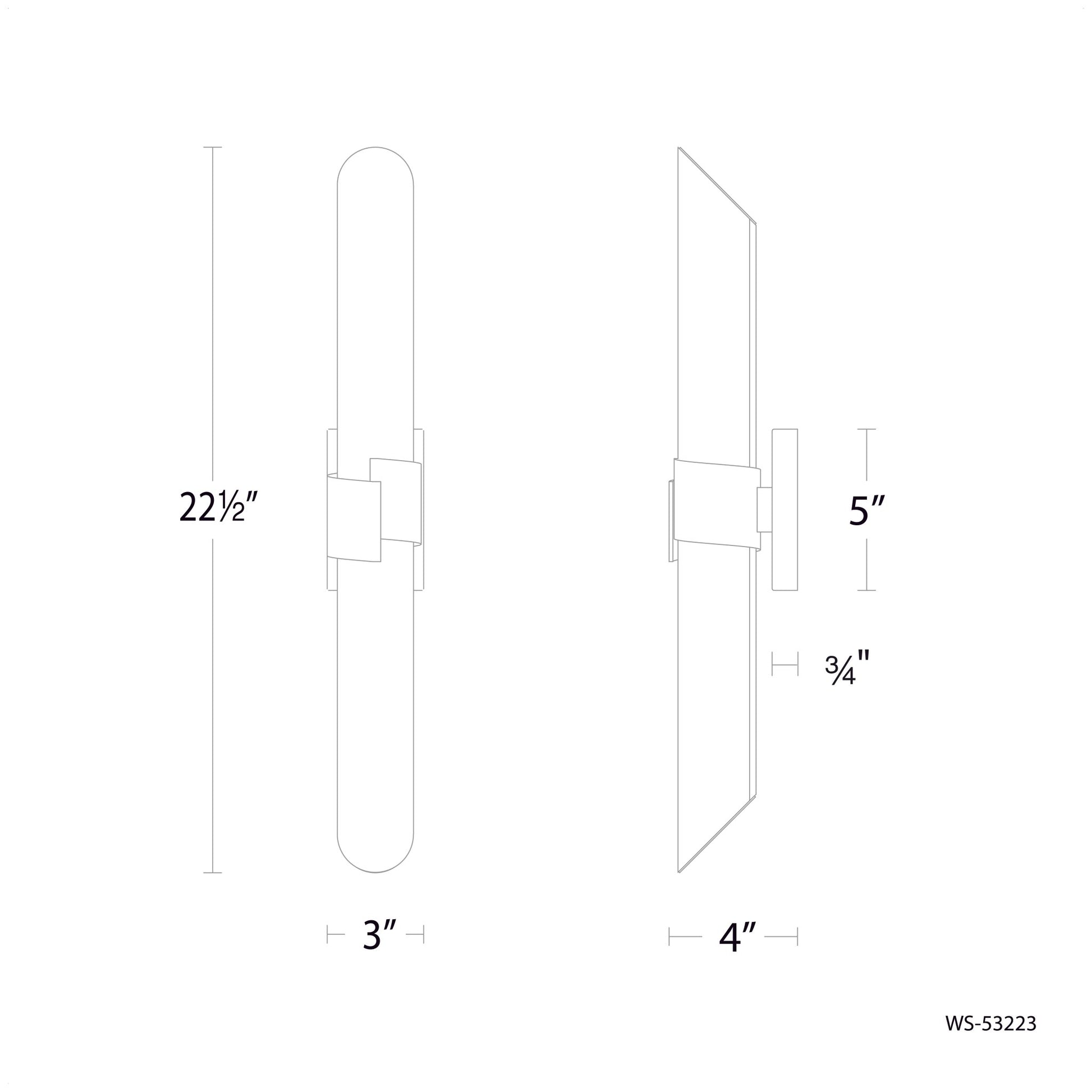 WAC - WS - 53223 - BKWAC Lighting WS - 53223 15W Fallon Bathroom Vanity Wall Sconce Selectable CCT