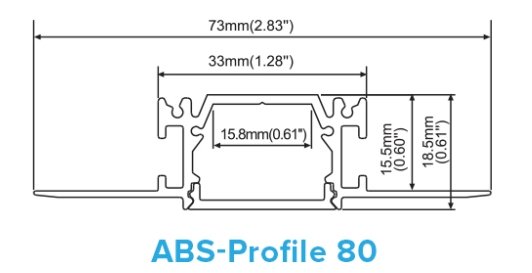 ABSLM-Profile 80-6Absolume 6FT Mud in Trimless Channel Profile 80, 81, 83