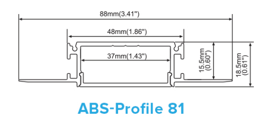 ABSLM-Profile 81-6Absolume 6FT Mud in Trimless Channel Profile 80, 81, 83