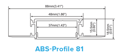 ABSLM-Profile 81-6Absolume 6FT Mud in Trimless Channel Profile 80, 81, 83