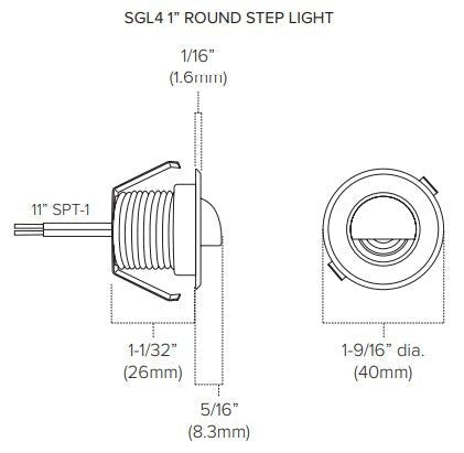 AML-SGL4-12-30-RD2American Lighting SGL4 1-4W Round LED Step Light 12V DC