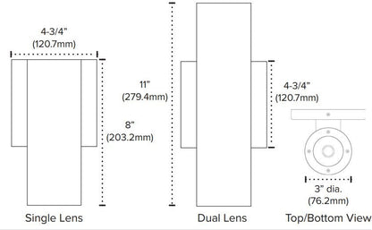 AML-SPKPL-VLTD-RGBTW-BKAmerican Lighting Spektrum+ 12W/24W LED Wall Light