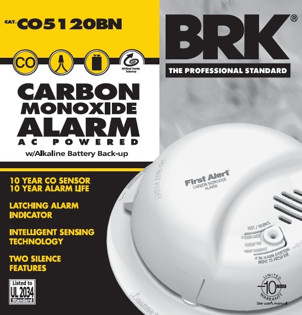 BRK-CO5120BNBRK CO5120BN Carbon Monoxide Detector 10 Year