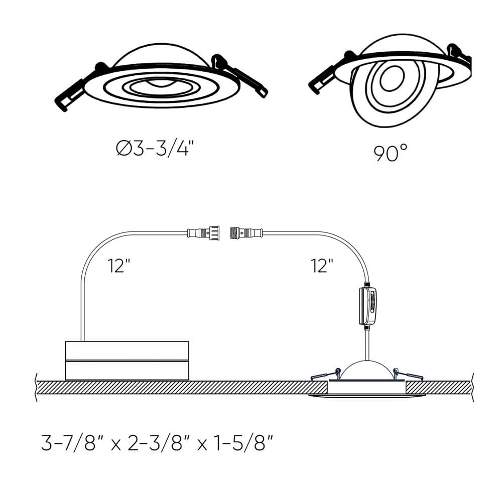 DALS-FGM3-CC-WHDals Lighting FGM3-CC 3” 6W LED Pivot Gimbal Selectable CCT