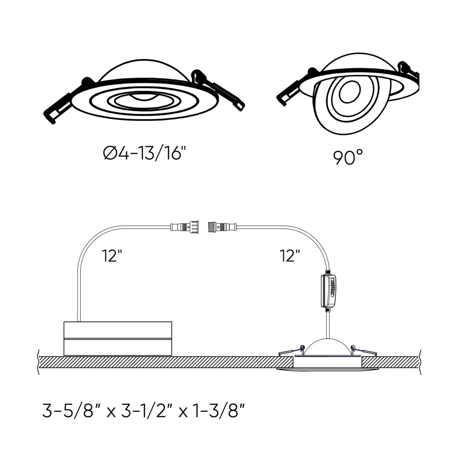 DALS-FGM4-CC-SNDals Lighting FGM4-CC 4” 9W LED Pivot Gimbal Selectable CCT