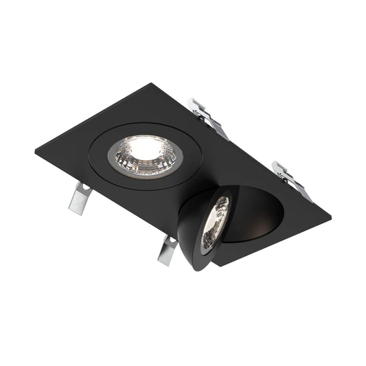 DALS-FGM4-CC-DUO-BKDals Lighting FGM4SQ-CC-DUO Double 4″ 18W LED Pivoting Gimbal Recessed Selectable CCT