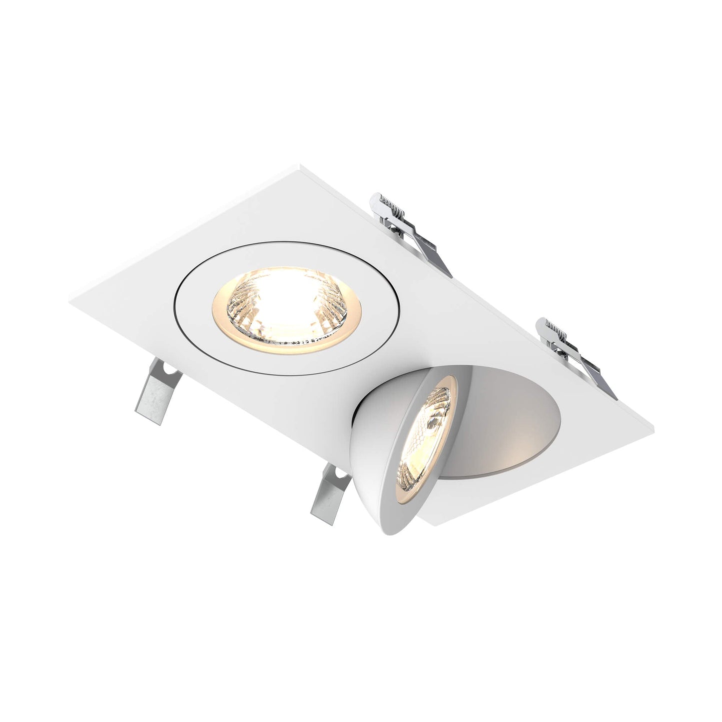 DALS-FGM4-CC-DUO-WHDals Lighting FGM4SQ-CC-DUO Double 4″ 18W LED Pivoting Gimbal Recessed Selectable CCT