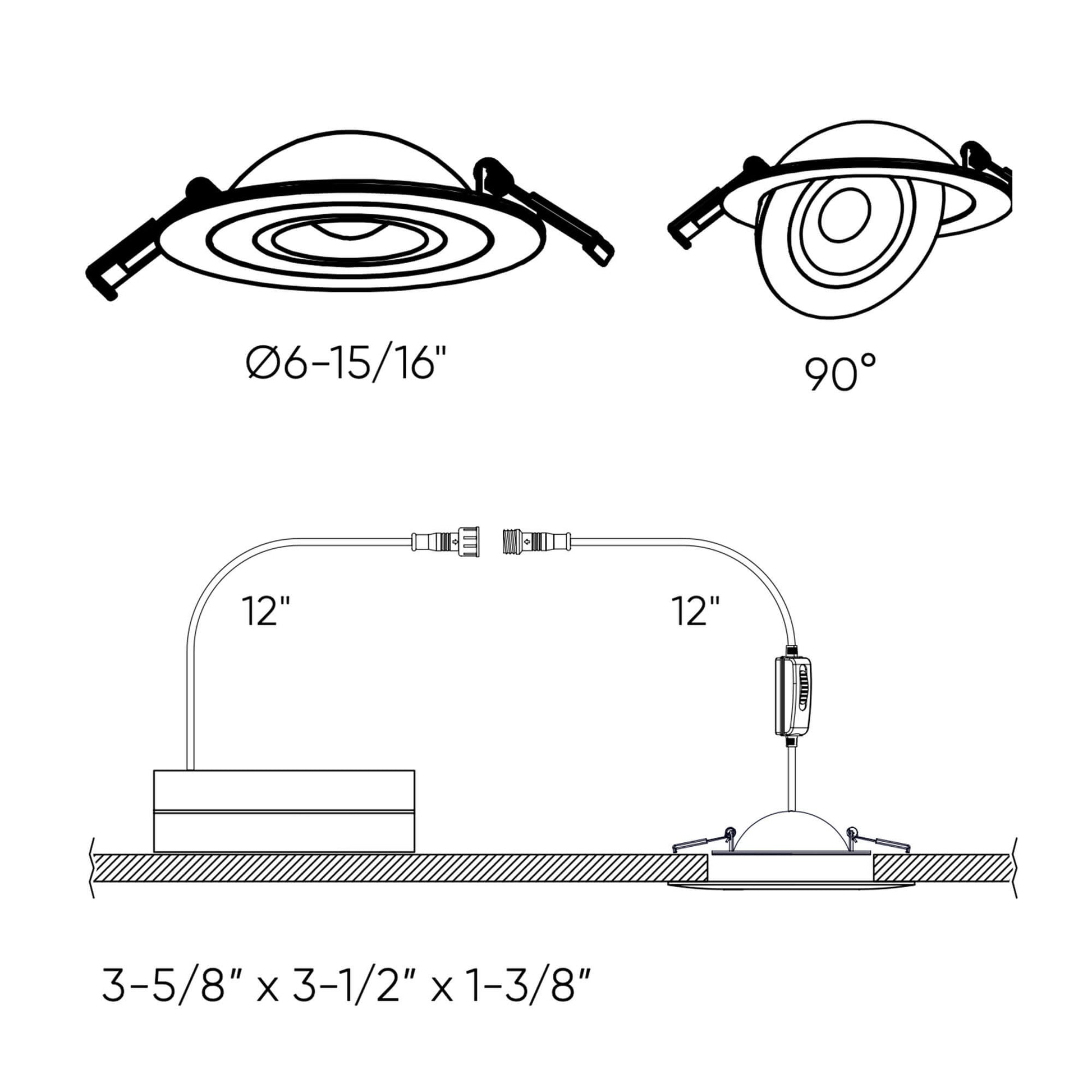 DALS-FGM6-CC-SNDals Lighting FGM6-CC 6” 14W LED Pivot Gimbal Selectable CCT