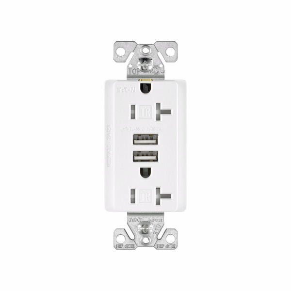 CWD-7756W-BOXEaton TR7756 Combo USB Charger Tamper Resistant Receptacle