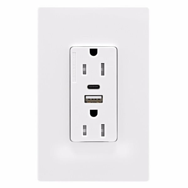 CWD- TRUSBAC15W-BOXEaton TRUSBAC15W Combo USB A and C Charger Tamper Resistant Receptacle
