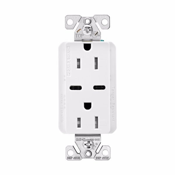 CWD-TRUSBC15W-BOXEaton TRUSBC15W Combo USB Charger Tamper Resistant Duplex Receptacle