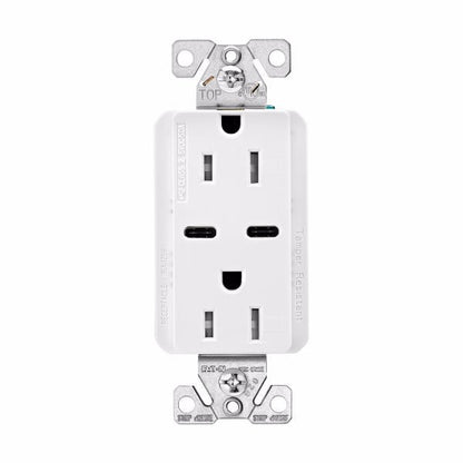 CWD-TRUSBC15W-BOXEaton TRUSBC15W Combo USB Charger Tamper Resistant Duplex Receptacle