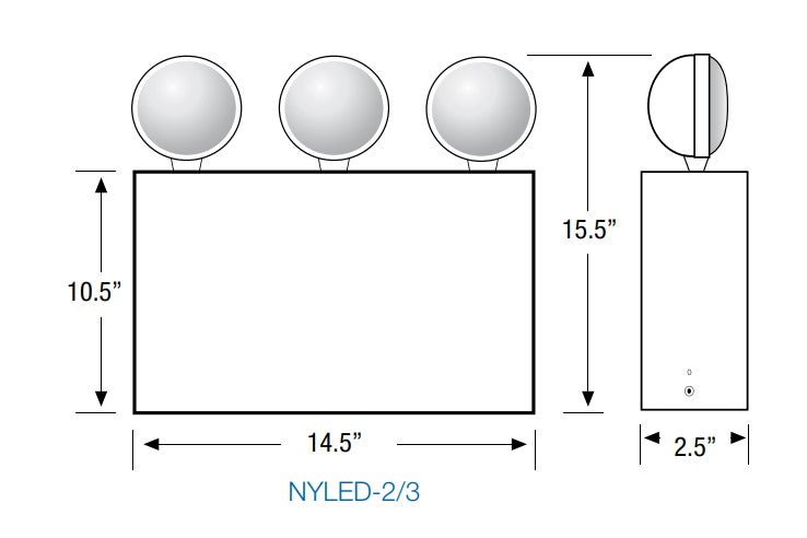TB-NYLED-2/3Emergilite NYLED-2/3 NYC Approved Emergency Light