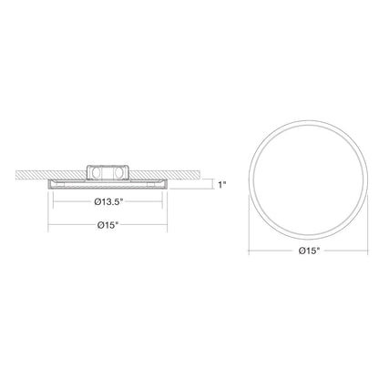 ENV-LED-SLDSKR-15-30W-5CCT-WHTEnvision SLDSKR15 30W LED 15" Surface Mount Selectable CCT