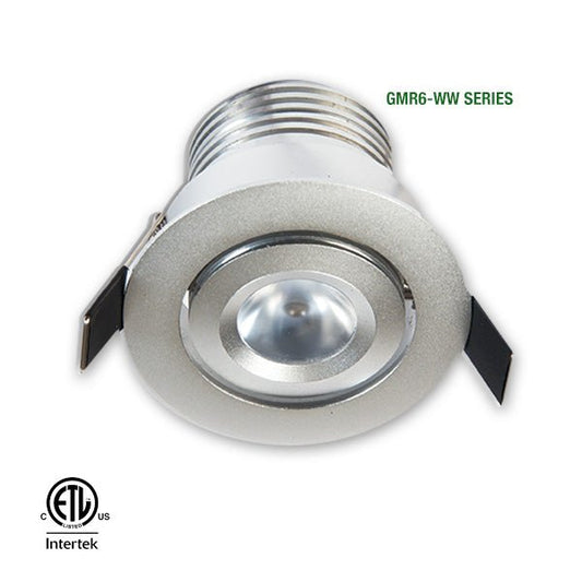 GML-GMR6-WW-BAGM Lighting GMR6-WW 2 7/8" 6W LED Round Recessed Downlight Adjustable Gimbal Selectable Trim 30K