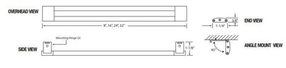 GML-LARC6-8-WW-WGM Lighting LARC6 LED Undercabinet Lightbar 30K