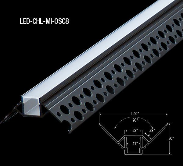 GML-LED-CHL-MI-OSC8GM Lighting LED-CHL-MI Inside and Outside Corner LED Tape Mud In Channels