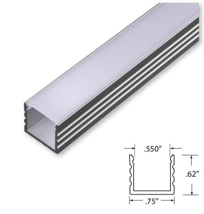 GML-LED-CHL-XD-MDGM Lighting LED-CHL-XD-MD 4FT/8FT Mini Deep Aluminum LED Mounting Channel