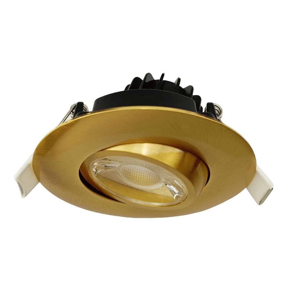 GDL-G19849Goodlite G-19849 3" 8W LED Recessed Gimbal Downlight Selectable CCT Brushed Brass