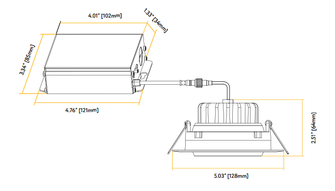 GDL-G20006Goodlite G-20006 14W LED 4" Square Gimbaled Downlight Selectable CCT