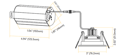 GDL-G20083Goodlite G-20083 2" 5W LED Square Regressed Gimbaled Spotlight Selectable CCT