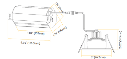 GDL-G20087Goodlite G-20087 2" 5W LED Regressed Gimbaled Round Spotlight Selectable CCT