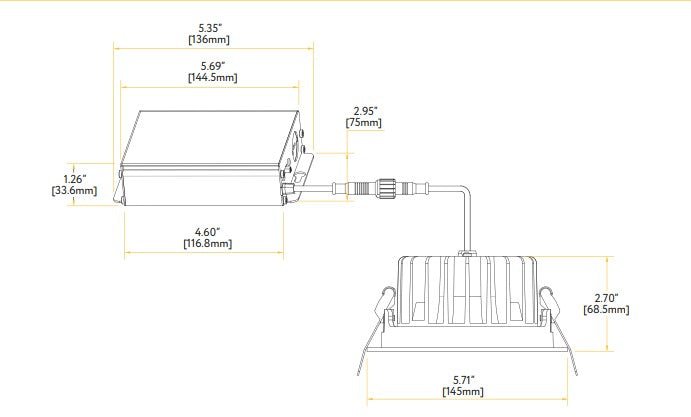 GDL-G20218Goodlite G-20218 5" 23W Square LED Regress Spotlight Round Selectable CCT