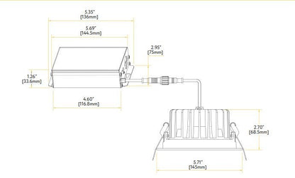 GDL-G20218Goodlite G-20218 5" 23W Square LED Regress Spotlight Round Selectable CCT