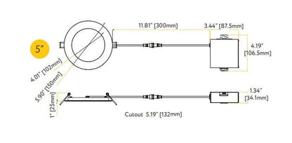 GDL-G20222Goodlite G-20222 5" 14W LED Round Recessed Slim Spotlight Selectable CCT