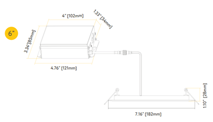 GDL-G20223Goodlite G-20223 6" 18W LED Round Recessed Slim Spotlight Selectable CCT