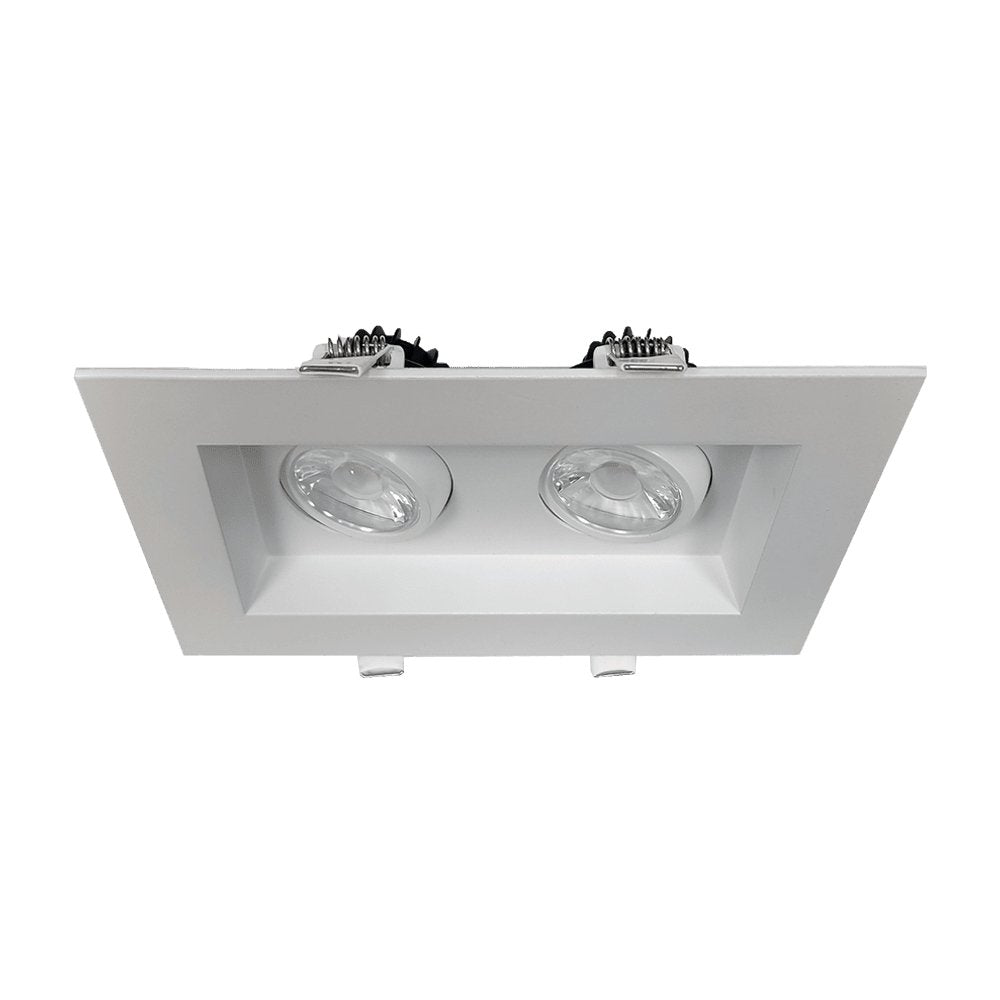 GDL-G48316Goodlite G-48316 3″ Multiple, 15W 2 Head LED Gimbal, White Finish, Selectable CCT