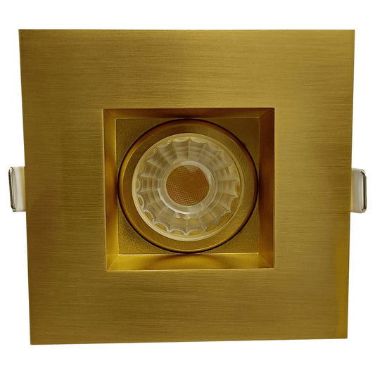 GDL-G48369Goodlite G-48369 8W LED 3" Square Regress Gimbal Downlight Selectable CCT Brushed Brass