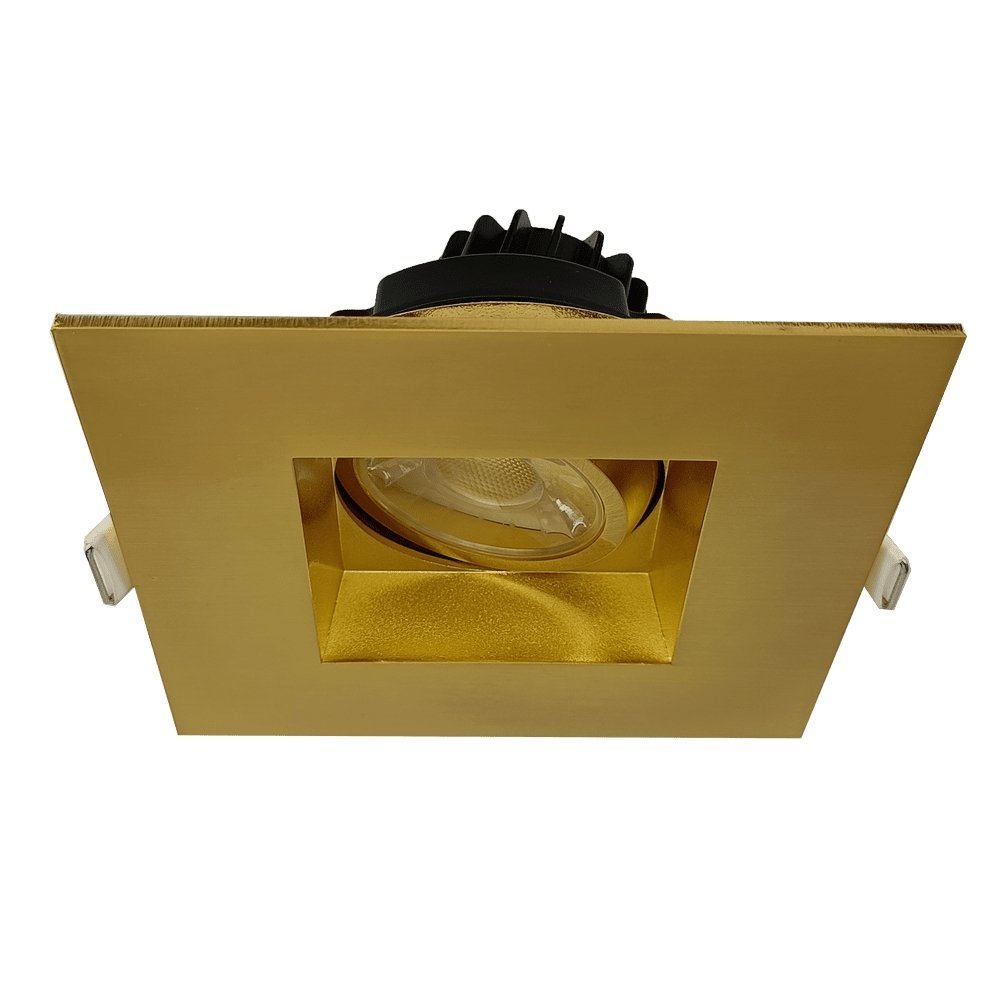 GDL-G48369Goodlite G-48369 8W LED 3" Square Regress Gimbal Downlight Selectable CCT Brushed Brass