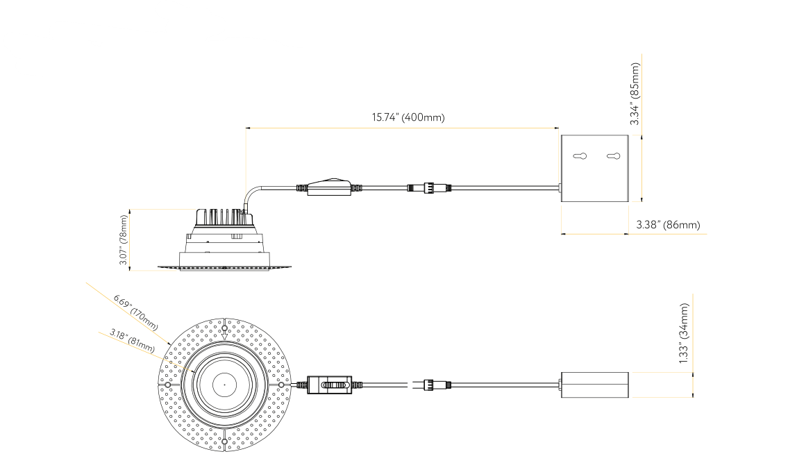 GDL-G48405Goodlite G-48405 4″ 13W Trimless Gimbaled Spotlight Selectable CCT